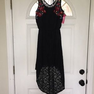 Black Lace Hi- Low Dress